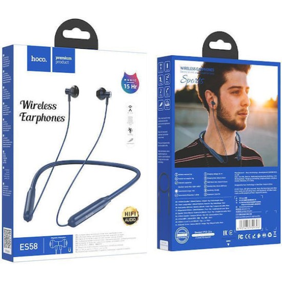 Hoco ES58 In-ear Bluetooth Handsfree Ακουστικά Blue
