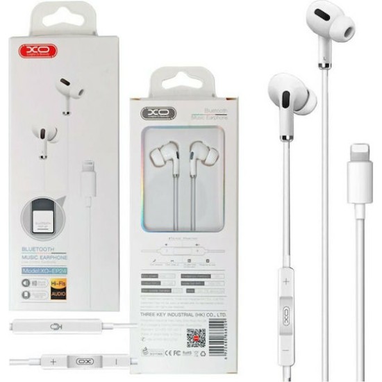 XO EP24 In-ear Handsfree με Βύσμα Lightning Λευκό