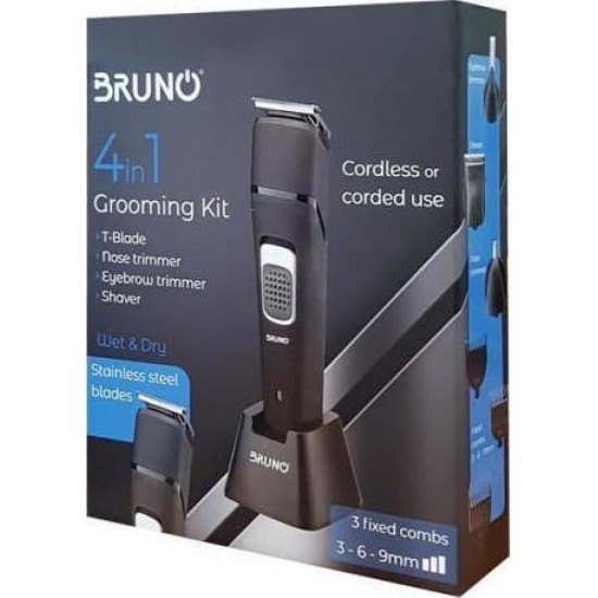 Bruno Dry 6 Επαναφορτιζόμενη Κουρευτική Μηχανή Μαύρη BRN-0023