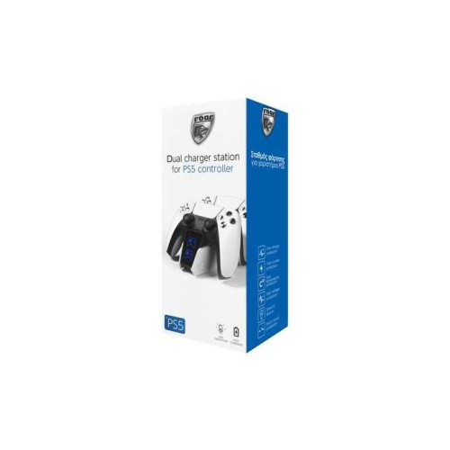 ROAR βάση φόρτισης gamepad RR-0020 για 2x PS5 DualSense, λευκή