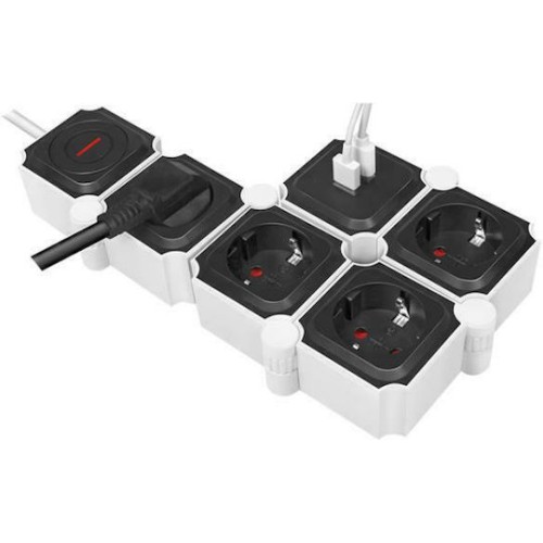 LogiLink Πολύπριζο 4 Θέσεων με 2 USB-A, Διακόπτη και Καλώδιο 1.5m