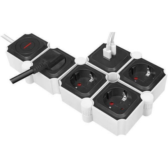 LogiLink Πολύπριζο 4 Θέσεων με 2 USB-A, Διακόπτη και Καλώδιο 1.5m