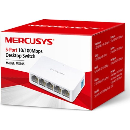 Mercusys MS105 v2 Unmanaged L2 Switch με 5 Θύρες Ethernet