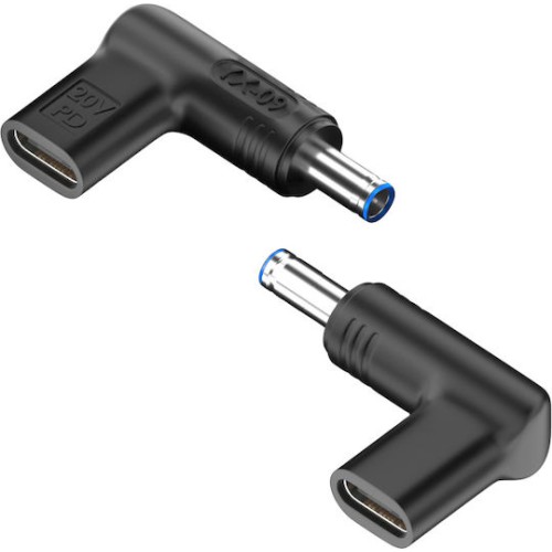 Powertech Βύσμα για Φορτιστή USB-C σε HP 4.5x3mm, μαύρο
