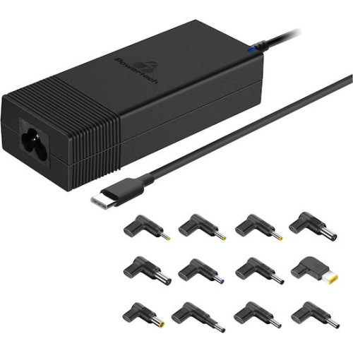 Powertech USB-C Φορτιστής Laptop 90W 1.5A για HP / Acer / Dell / Lenovo / IBM / Sony με Αποσπώμενο Καλώδιο