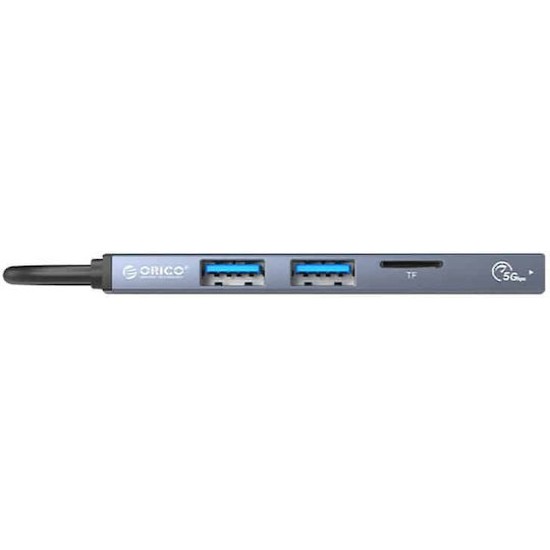 Orico AH-A12F USB 3.0 Hub 3 Θυρών με σύνδεση USB-A Γκρι