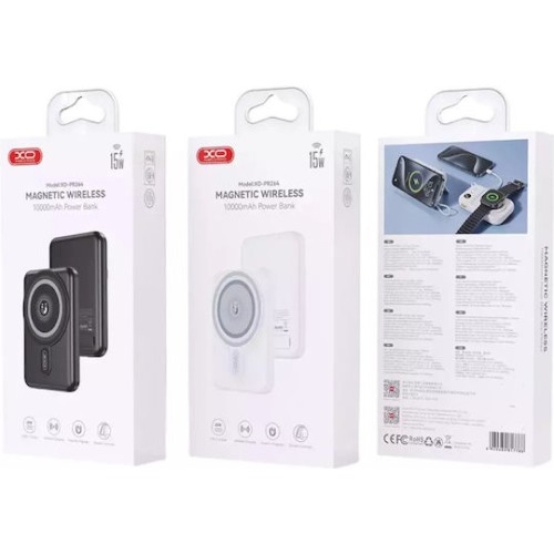 XO PR264 MagSafe Power Bank 10000mAh 20W με Θύρα USB-C Λευκό