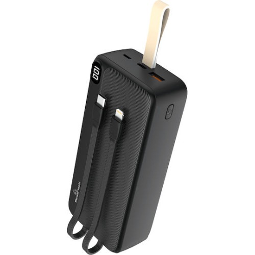 Powertech PT-1065 Power Bank 30000mAh 22.5W με Θύρα USB-A και Θύρα USB-C Power Delivery / Quick Charge 2.0 Μαύρο