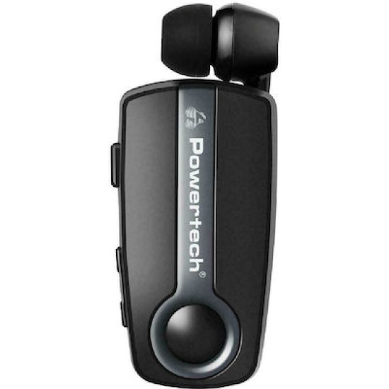 POWERTECH earphone Klipp 2 PT-998 multipoint, Bluetooth 5.1, USB-C, γκρι