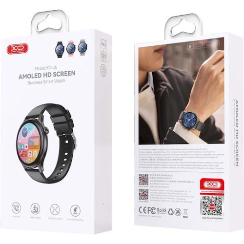 XO J6 Smartwatch με Παλμογράφο (Ασημί)