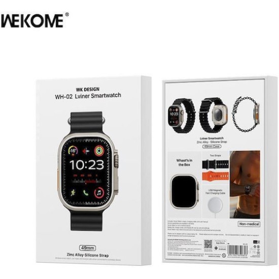 WK WH-02 Titanium 49mm Smartwatch με Παλμογράφο