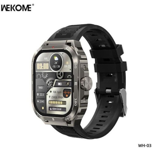 WK WH-03 Aluminium Smartwatch με Παλμογράφο (Γκρι)