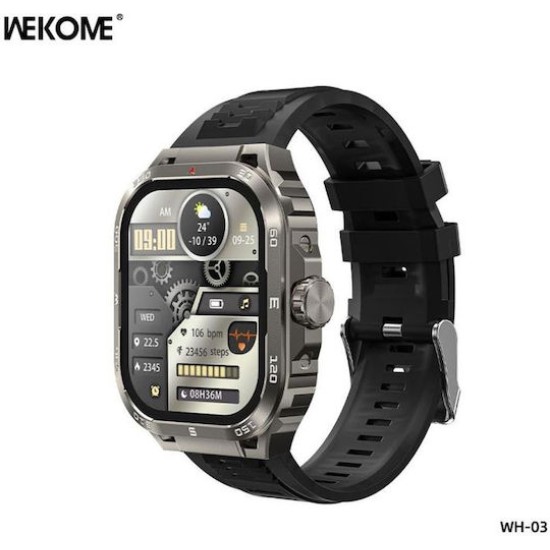 WK WH-03 Aluminium Smartwatch με Παλμογράφο (Γκρι)