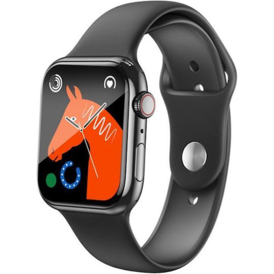 XO M50 Aluminium 44mm Smartwatch με Παλμογράφο (Μαύρο)