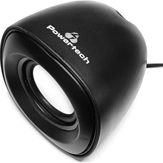 Powertech Essential Sound PT-844 Ηχεία Υπολογιστή 2.0 με Ισχύ 3W σε Μαύρο Χρώμα
