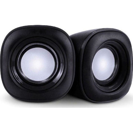 Powertech Essential Sound PT-844 Ηχεία Υπολογιστή 2.0 με Ισχύ 3W σε Μαύρο Χρώμα