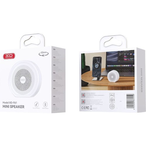 XO F61 Ηχείο Bluetooth 3W με Διάρκεια Μπαταρίας έως 7.5 ώρες Λευκό