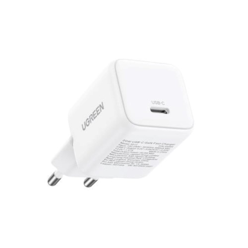 Ugreen Φορτιστής Χωρίς Καλώδιο GaN με Θύρα USB-C 20W Power Delivery Λευκός