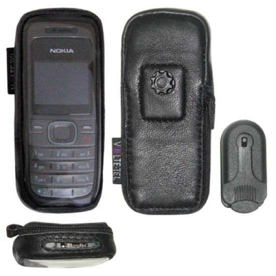 VOLTE-TEL ΘΗΚΗ NOKIA 1208 ZIPPER ΔΕΡΜΑΤΙΝΗ ΠΕΡΙΣΤΡΕΦΟΜΕΝΟ CLIP