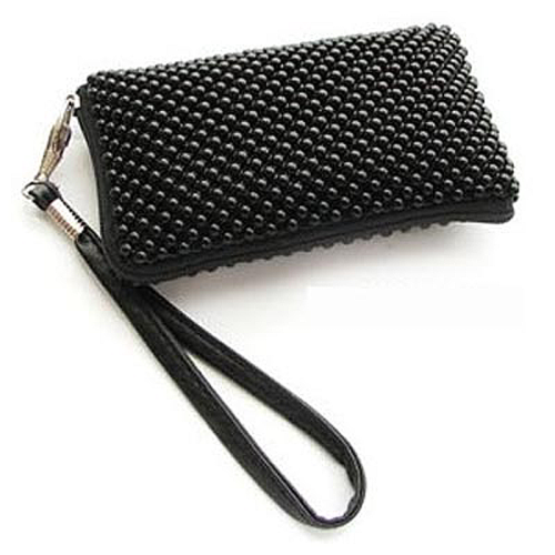 VOLTE-TEL ΘΗΚΗ ΠΟΥΓΚΙ-ΠΟΡΤΟΦΟΛΙ ZIPPER ΜΕ ΠΕΡΛΕΣ V301 BLACK