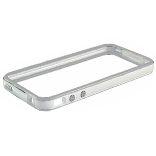 VOLTE-TEL ΘΗΚΗ IPHONE 4G/4S BUMPER METAL BUTTON WHITE-GREY