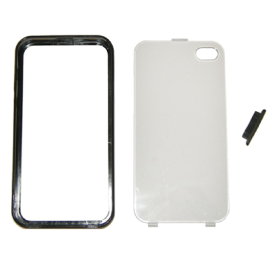 VOLTE-TEL ΘΗΚΗ IPHONE 4G/4S FACEPLATE-BUMPER V034 BLACK-TRANSPARENT