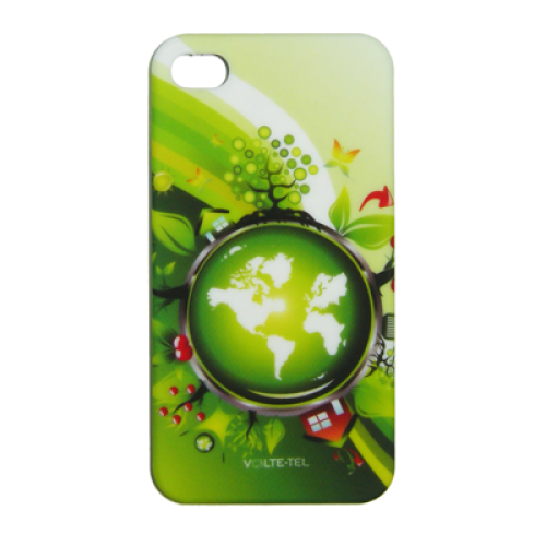 VOLTE-TEL ΘΗΚΗ IPHONE 4G/4S FACEPLATE GREEN WORLD V045