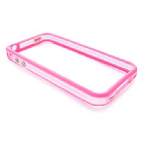 VOLTE-TEL ΘΗΚΗ IPHONE 4G/4S BUMPER METAL BUTTON TRANSPARENT-ΡΙΝΚ