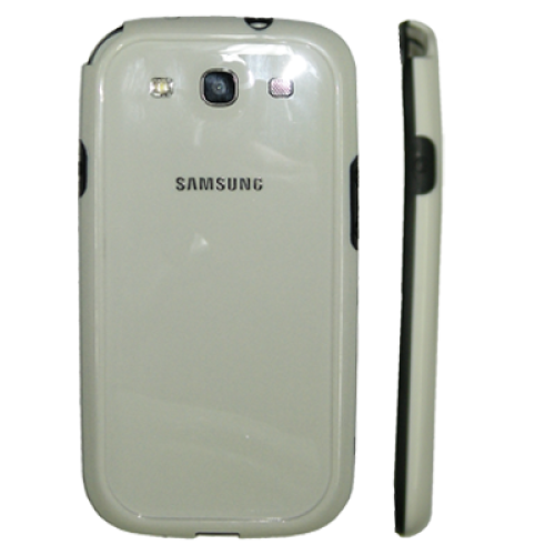 VOLTE-TEL ΘΗΚΗ SAMSUNG I9300 BUMPER PC-SILICONE WHITE-BLACK