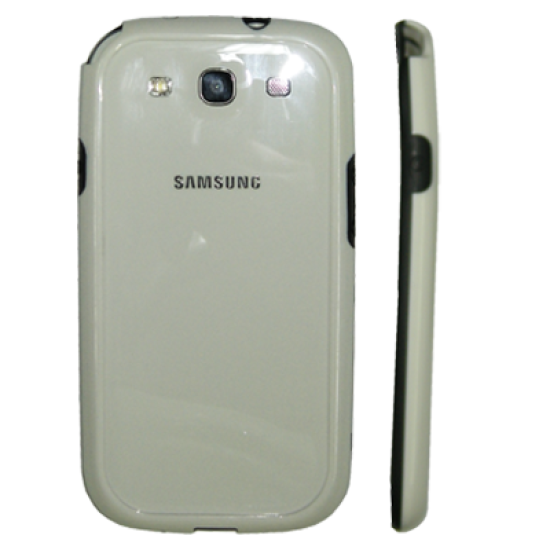 VOLTE-TEL ΘΗΚΗ SAMSUNG I9300 BUMPER PC-SILICONE WHITE-BLACK