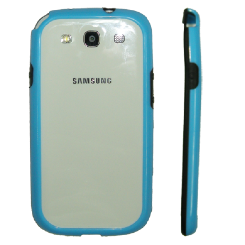 VOLTE-TEL ΘΗΚΗ SAMSUNG I9300 BUMPER PC-SILICONE BLUE-BLACK