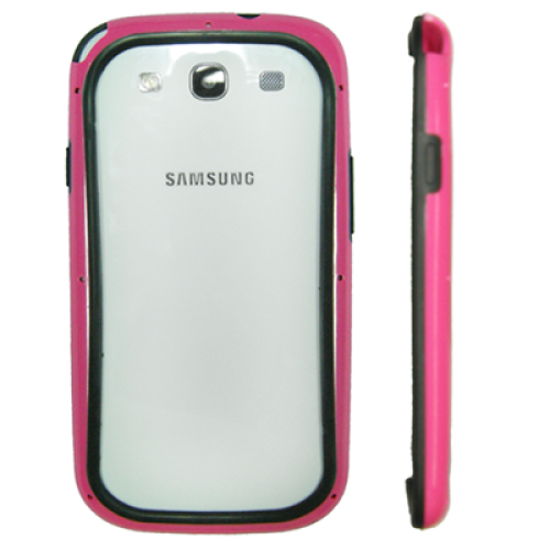 VOLTE-TEL ΘΗΚΗ SAMSUNG I9300 BUMPER PC-SILICONE PINK-BLACK