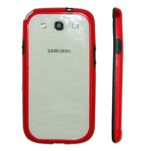 VOLTE-TEL ΘΗΚΗ SAMSUNG I9300 BUMPER PC-SILICONE RED-BLACK