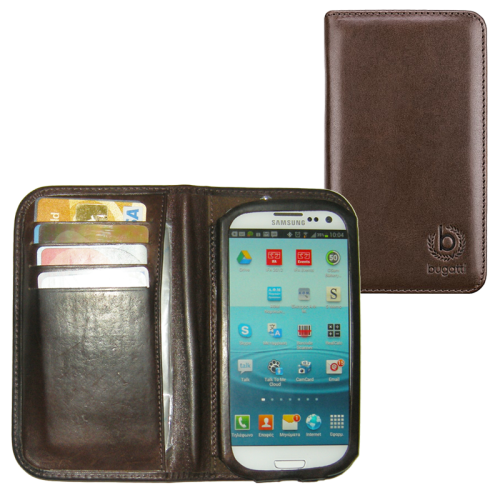 BUGATTI ΘΗΚΗ SAMSUNG I9300 LEATHER SMART BOOKCASE BROWN