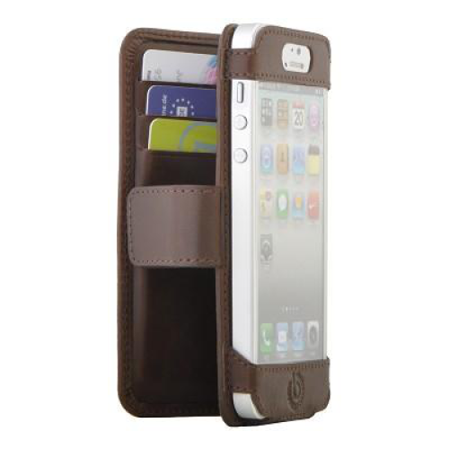 BUGATTI ΘΗΚΗ IPHONE SE/5S/5/5C LEATHER OPEN BOOKCASE BROWN