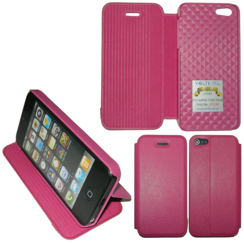 VOLTE-TEL ΘΗΚΗ IPHONE SE/5/5S PU LEATHER FOLIO-STAND FUCHSIA