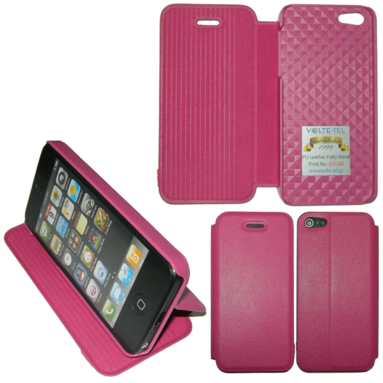 VOLTE-TEL ΘΗΚΗ IPHONE SE/5/5S PU LEATHER FOLIO-STAND FUCHSIA