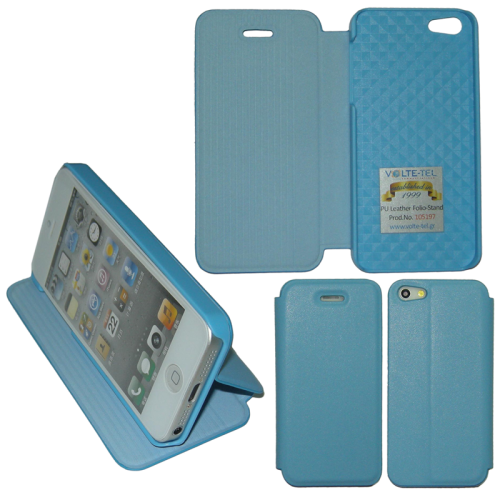 VOLTE-TEL ΘΗΚΗ IPHONE SE/5/5S PU LEATHER FOLIO-STAND LIGHT BLUE