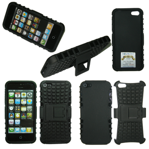 VOLTE-TEL ΘΗΚΗ IPHONE SE/5S/5 2 IN 1 TPU-STAND TOUGH TIRE BLACK