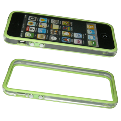 VOLTE-TEL ΘΗΚΗ IPHONE SE/5 BUMPER METAL BUTTON TRANSPARENT-GREEN