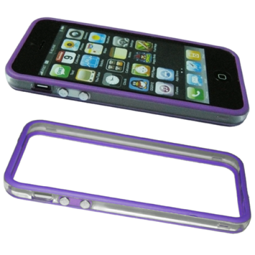 VOLTE-TEL ΘΗΚΗ IPHONE SE/5 BUMPER METAL BUTTON TRANSPARENT-PURPLE