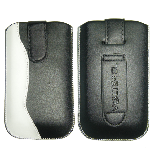 VOLTE-TEL ΘΗΚΗ ΠΟΥΓΚΙ SLIM CASE LEATHER LOOP V1510 BLACK-WHITE M