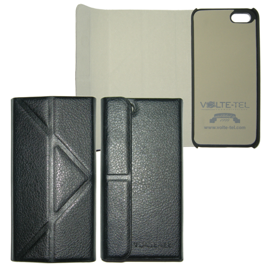 VOLTE-TEL ΘΗΚΗ IPHONE SE/5/5S PU LEATHER BOOK-STAND BLACK