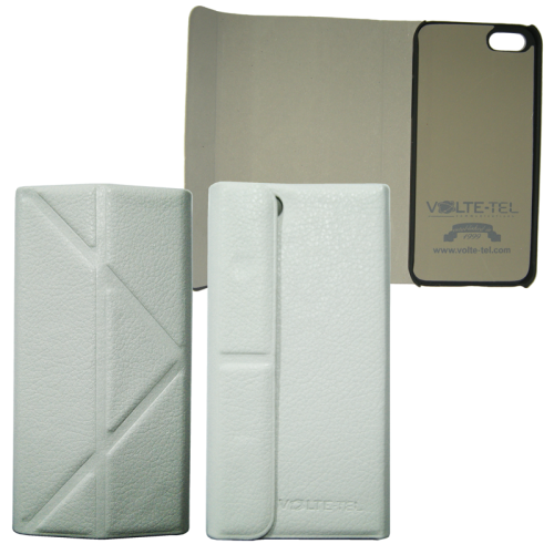 VOLTE-TEL ΘΗΚΗ IPHONE SE/5/5S PU LEATHER BOOK-STAND WHITE