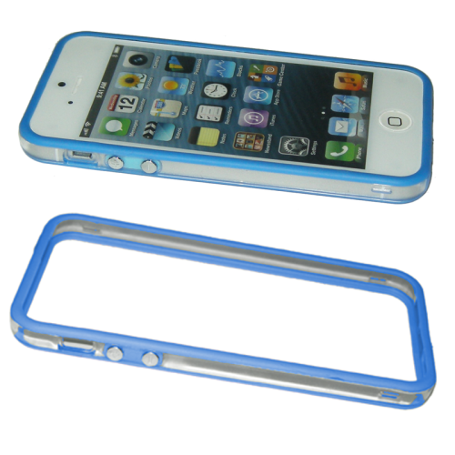 VOLTE-TEL ΘΗΚΗ IPHONE SE/5S BUMPER METAL BUTTON TRANSPARENT-BLUE