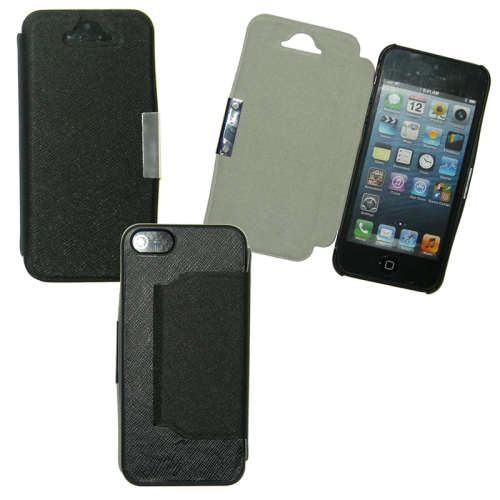 VOLTE-TEL ΘΗΚΗ IPHONE SE/5/5S PU LEATHER METAL BOOK-STAND BLACK