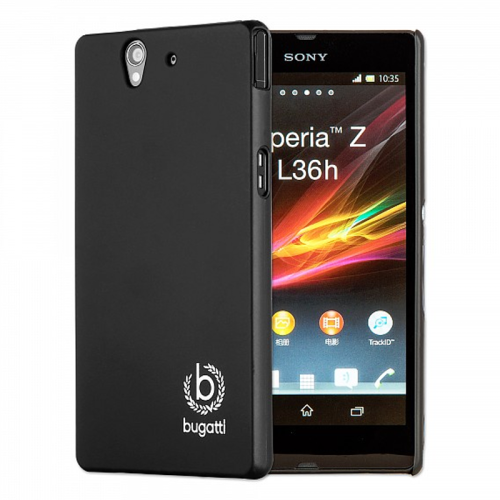BUGATTI ΘΗΚΗ SONY XPERIA Z FACEPLATE CLIP ON COVER SILK BLACK