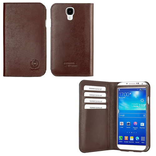 BUGATTI ΘΗΚΗ SAMSUNG S4 I9505 LEATHER SMART BOOKCASE BROWN