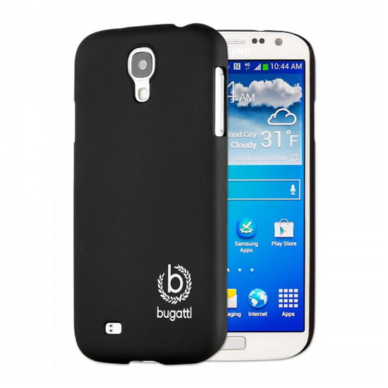 BUGATTI ΘΗΚΗ SAMSUNG S4 I9505 FACEPLATE CLIP ON COVER BLACK SILK
