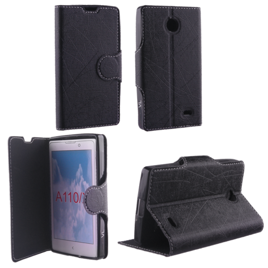 VOLTE-TEL ΘΗΚΗ NOKIA X A110 LINE LEATHER-TPU BOOK STAND BLACK
